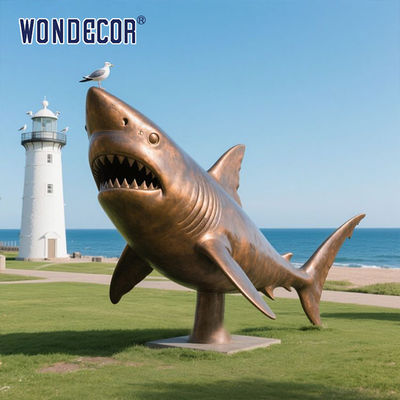 Marine Predator Cast Art Casting Statue Bronze Shark Sculpture