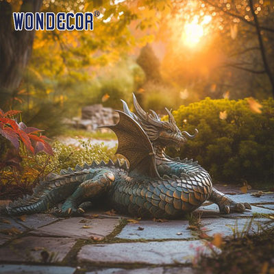 Bronze Dragon Sculpture in Garden Square City Center