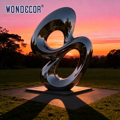 Outdoor Large-Scale Modern Abstract Geometric Stainless Steel Metal Sculpture