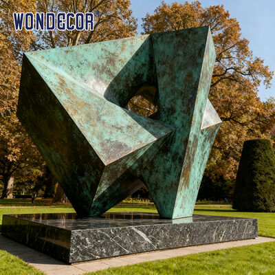 Large Outdoor Modern Abstract Style Metal Bronze Geometric Sculpture
