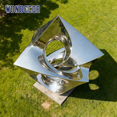 Large-scale Metal Art Abstract Geometric Stainless Steel Sculpture for Outdoor Parks