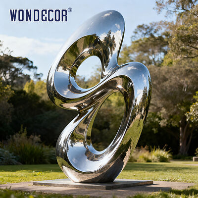 Outdoor Large-Scale Modern Abstract Geometric Stainless Steel Metal Sculpture