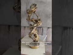 Seni logam luar ruangan abstrak besar dari danau Taihu batuan patung stainless steel